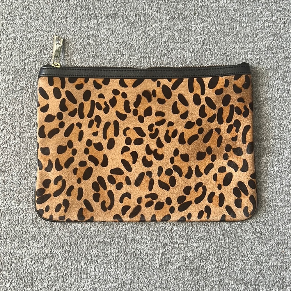 BANANA REPUBLIC Leopard Calf Hair Clutch Womens Leopard Clutch